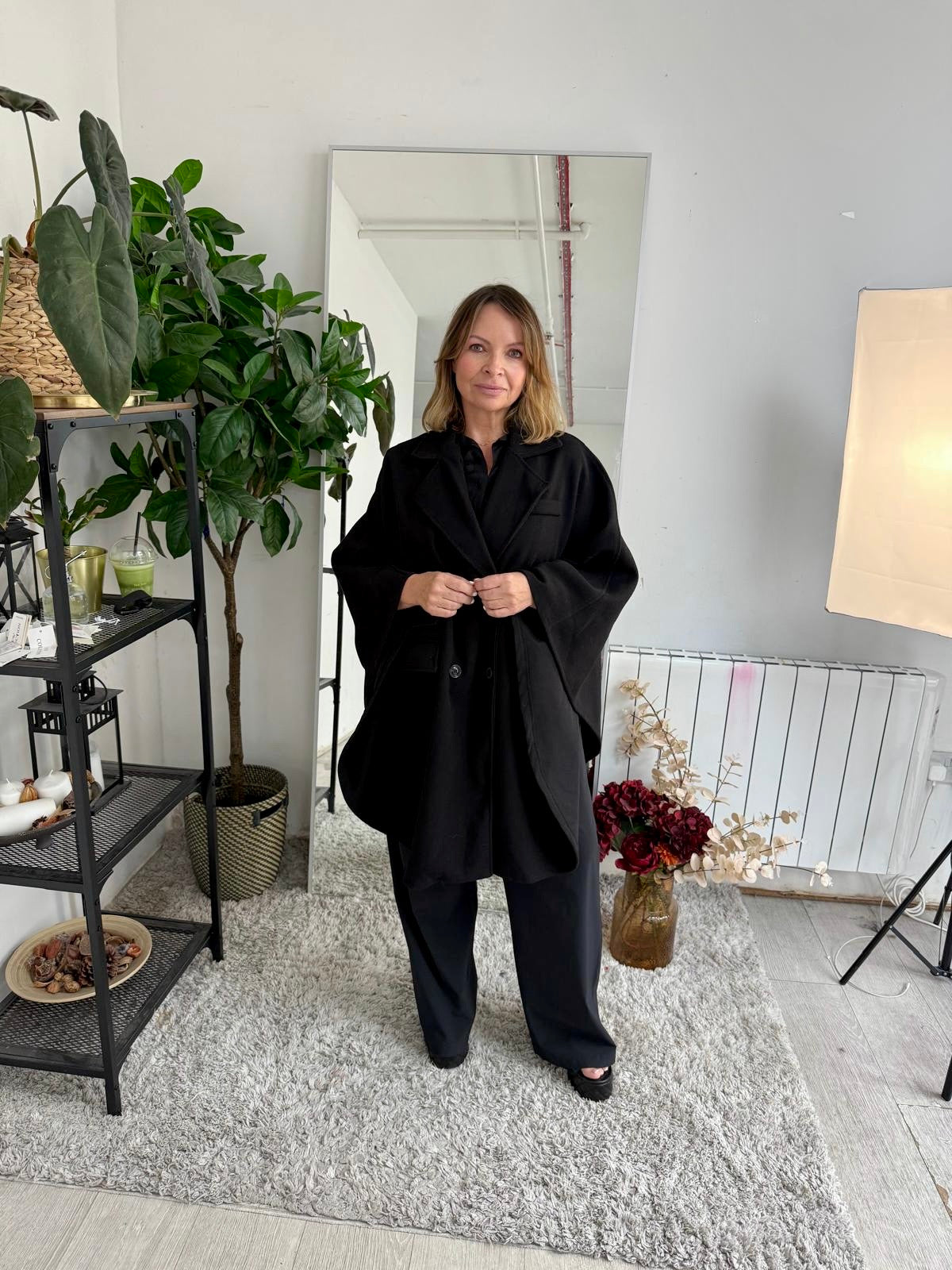 Katrina Cape Coat Black