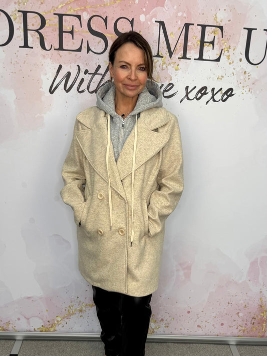 Danni Hoody Coat -Cream