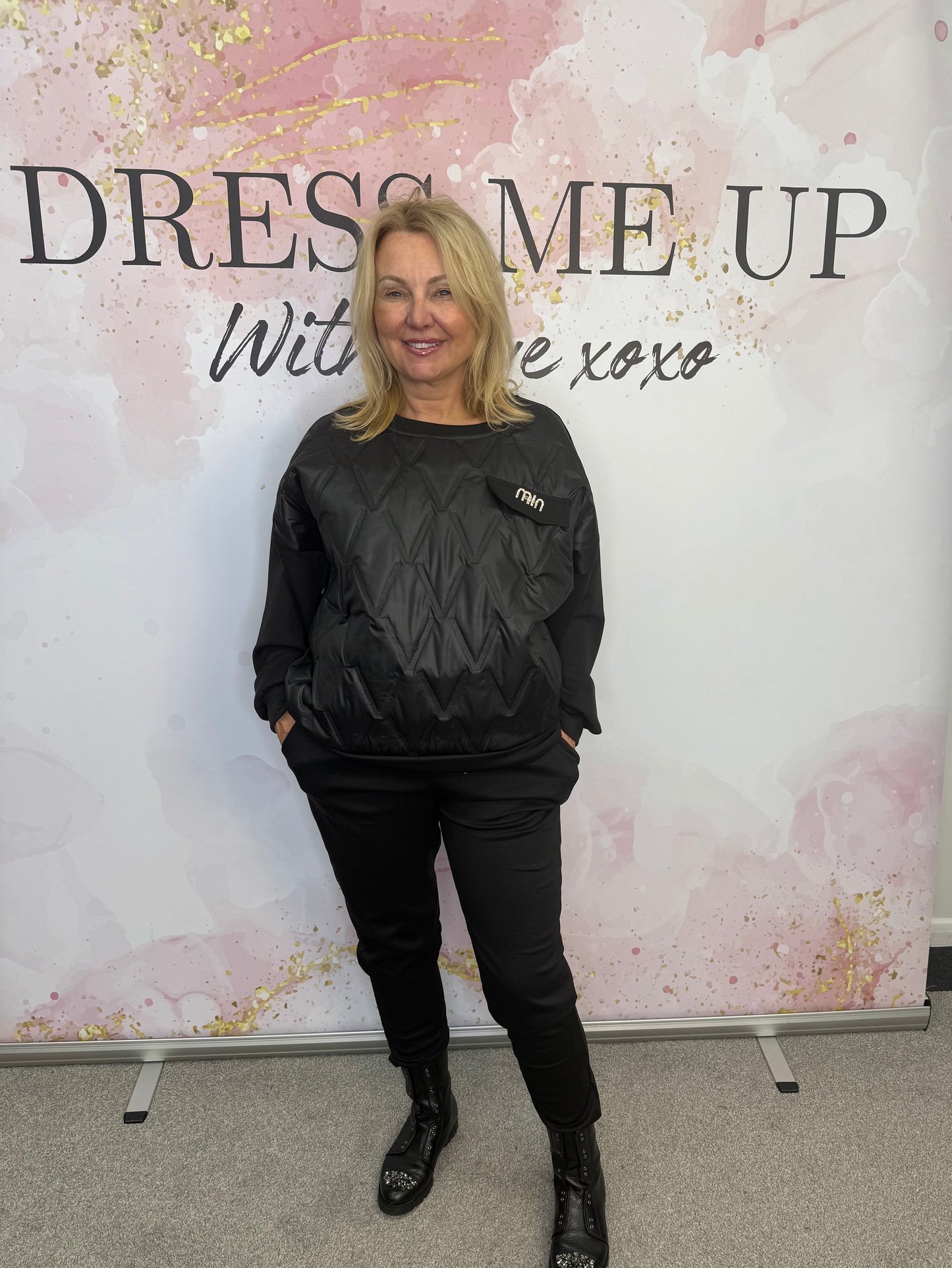 Rhea Diamanté Loungewear Black