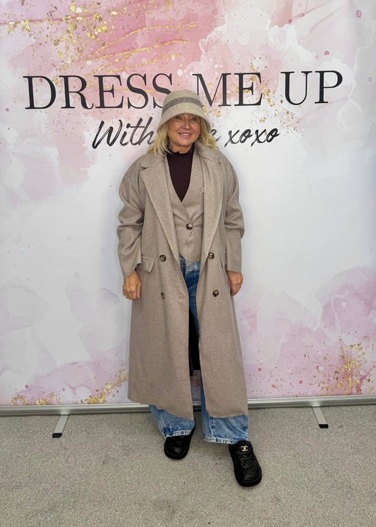 Shelby 2 Piece Coat & Waistcoat Set - Taupe