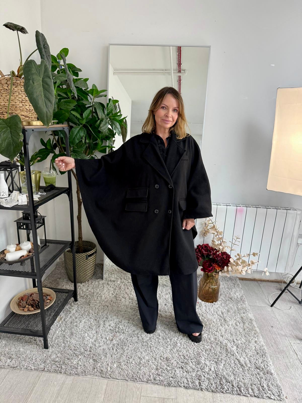 Katrina Cape Coat Black