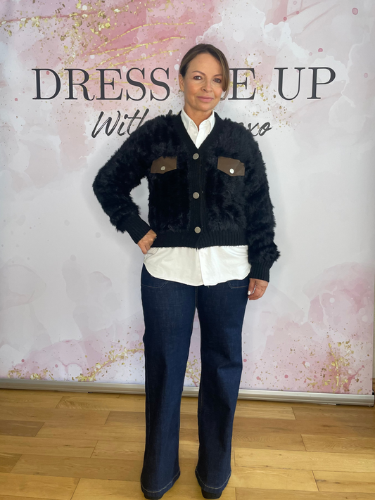 Serena Faux Fur Jacket - Black