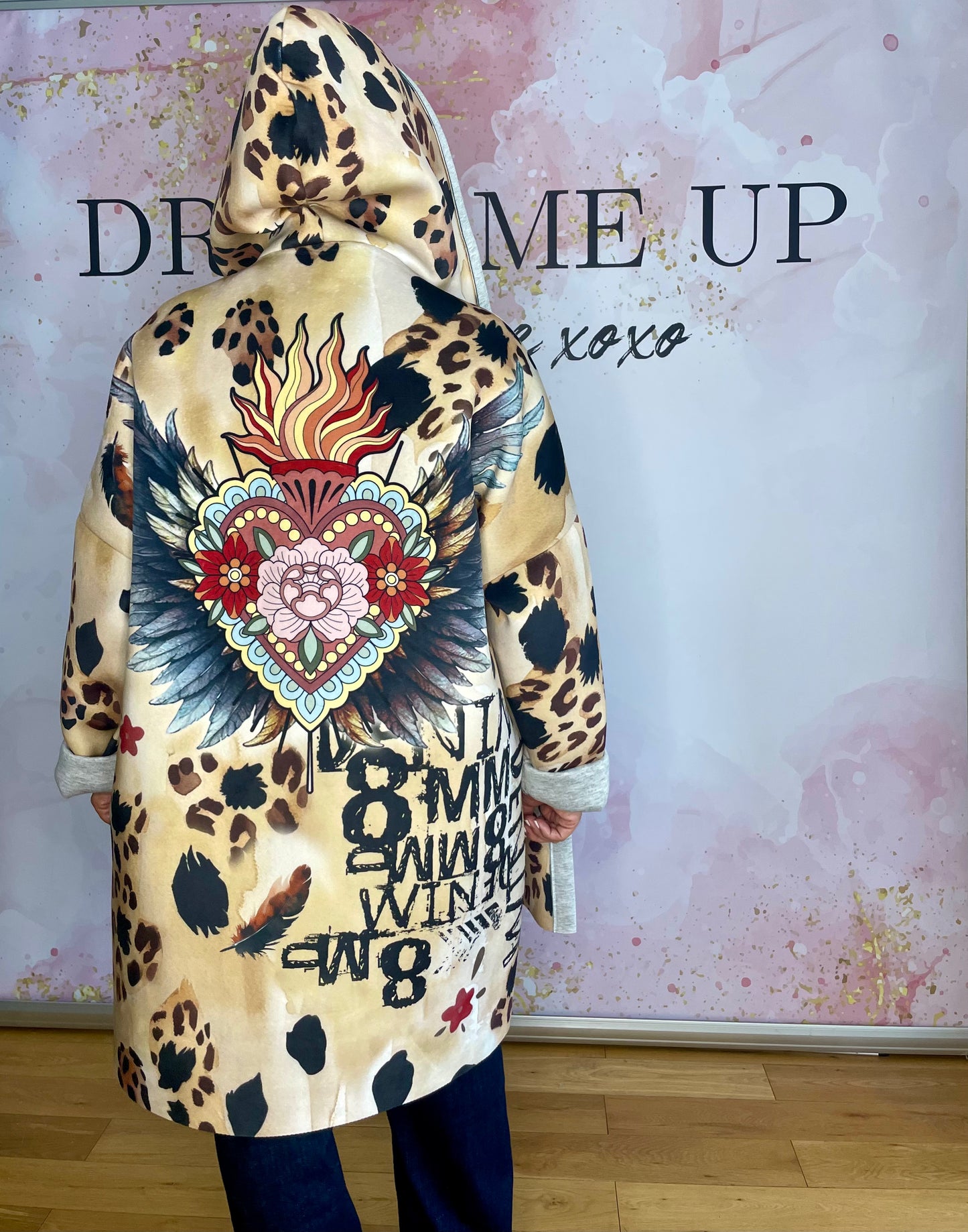 Emerson Hooded Jacket - Leopard Heart