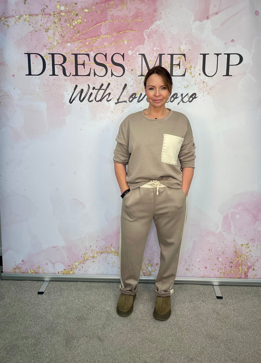 Patch Tracksuit - Beige