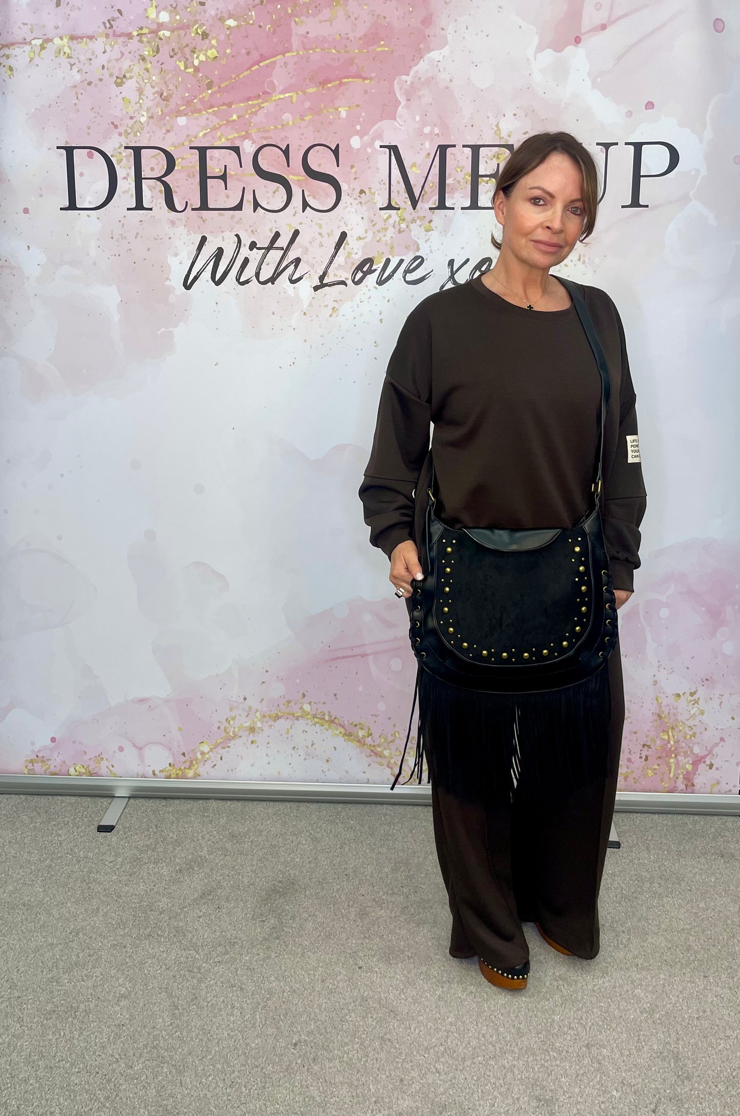 Studded Satchel Bag Black