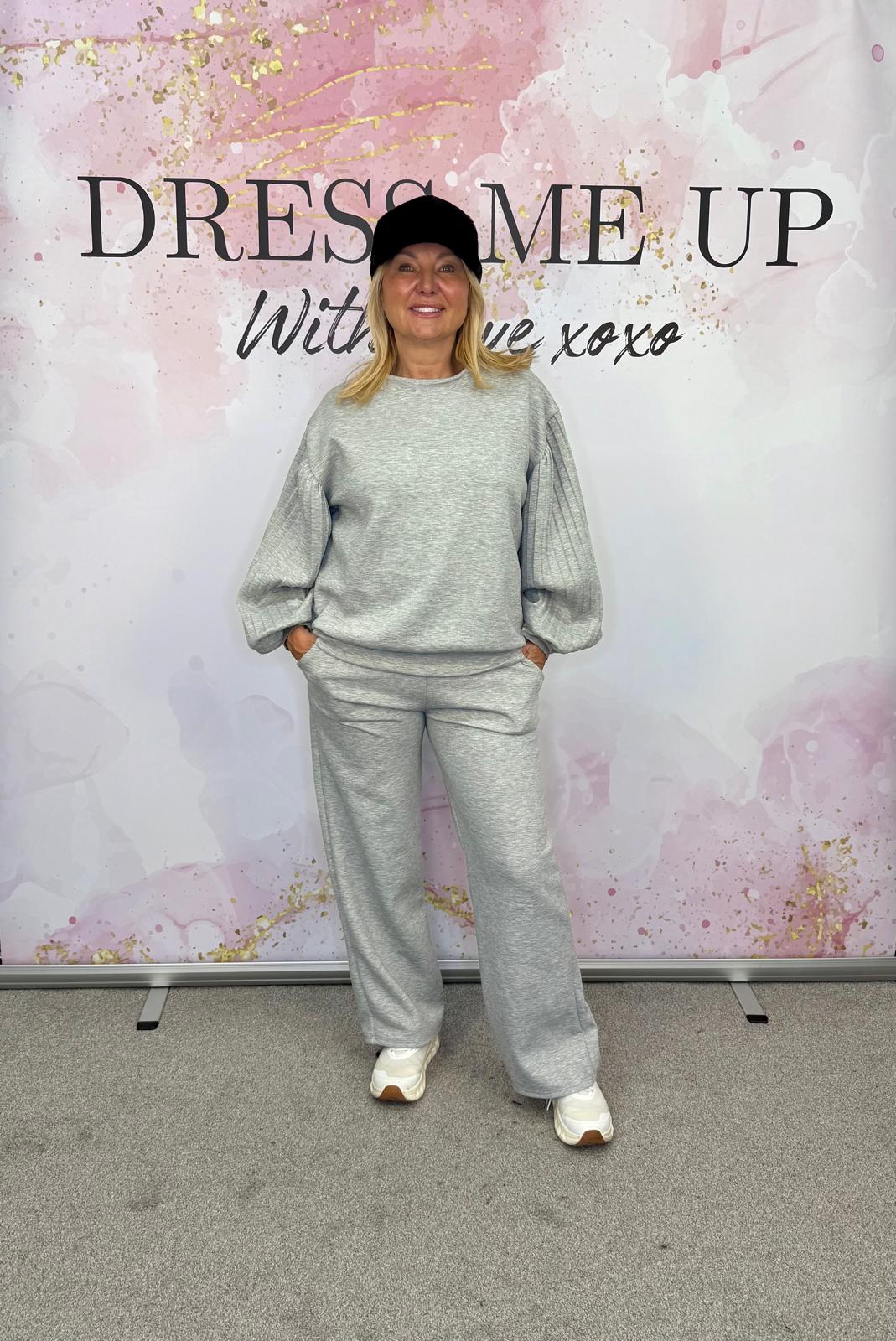 Frill Arm Tracksuit - Grey