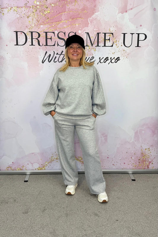 Frill Arm Tracksuit - Grey