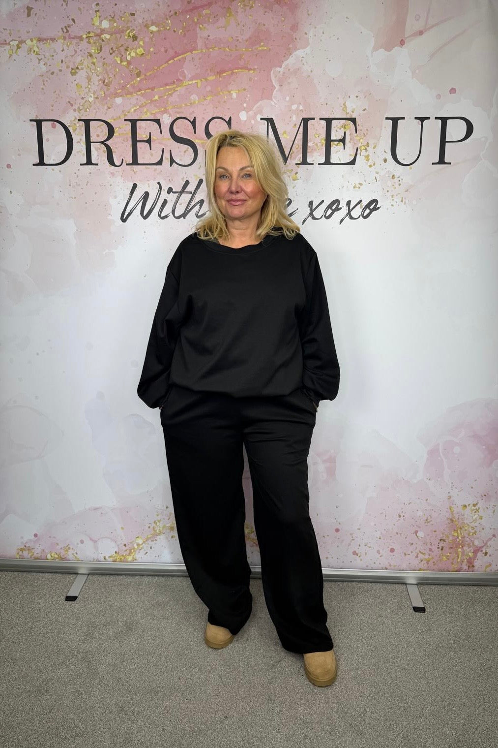 Bubble Top Tracksuit - Black