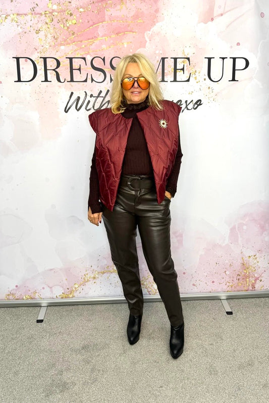 Padded Star Gilet - Burgundy