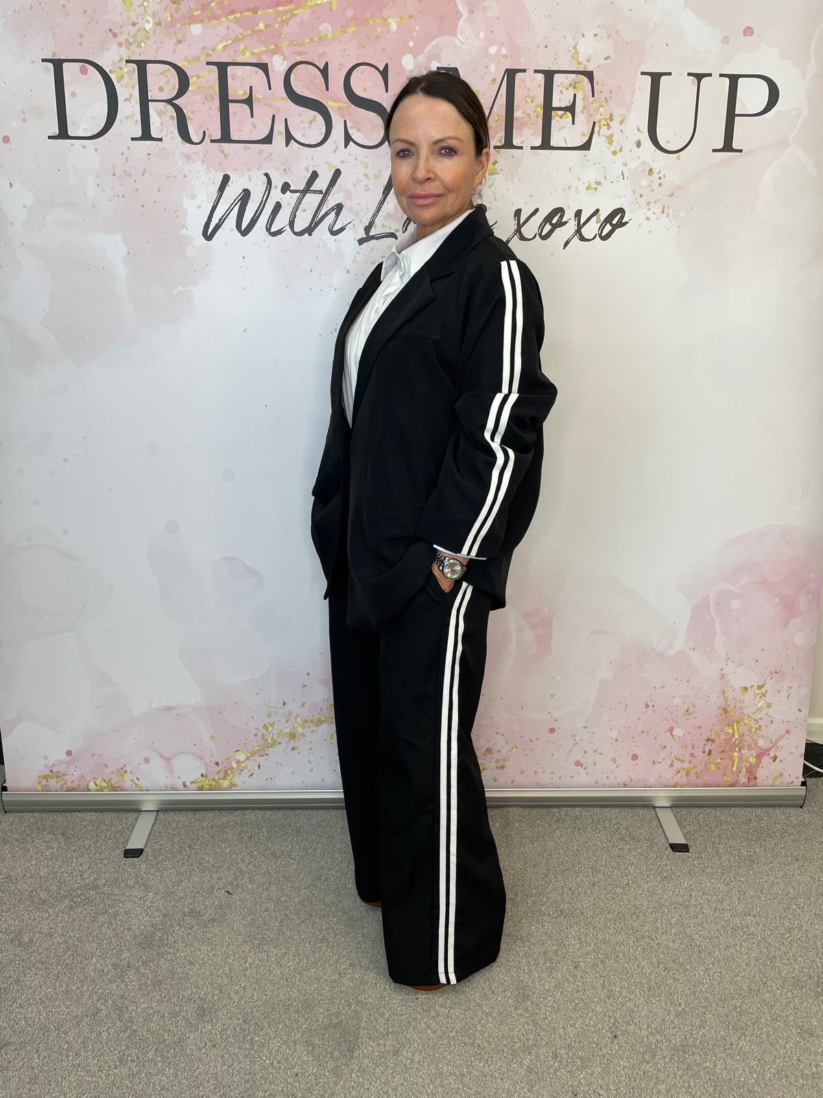 Oversized Stripe Suit - Black