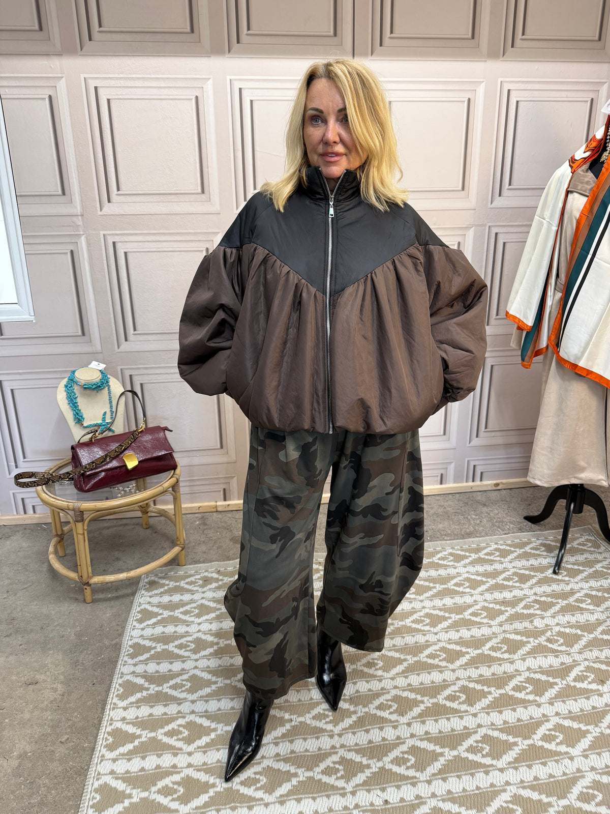 Camo Print Trousers brown