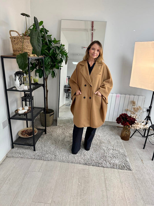 Katrina Cape Coat Camel
