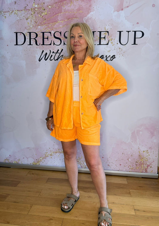 Towelling Shorts Set Orange