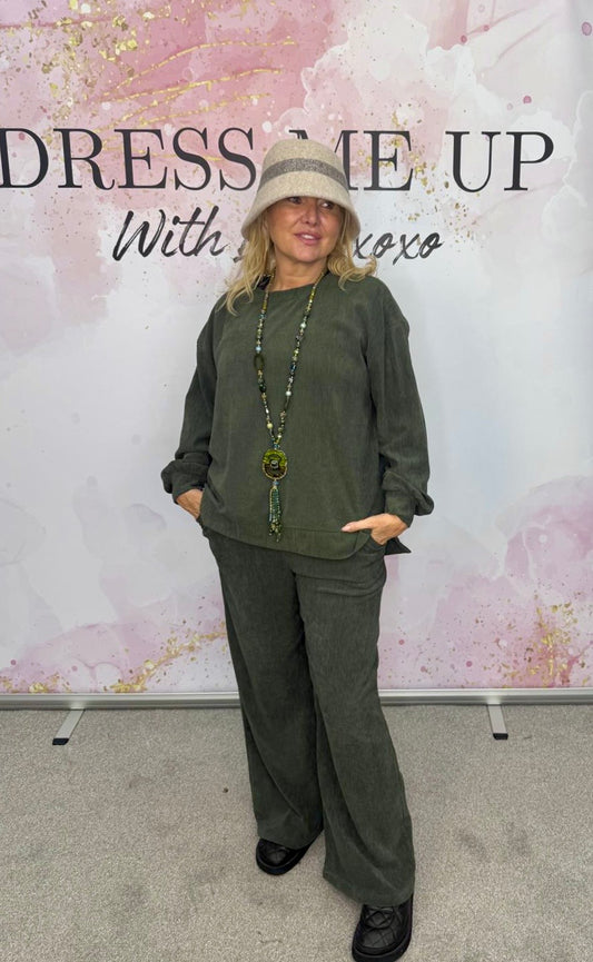 Velvet Loungewear Set - Khaki