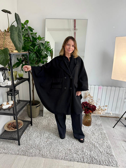 Katrina Cape Coat Black