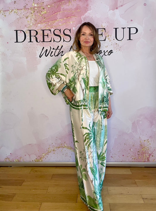 Paradise Satin Suit Green
