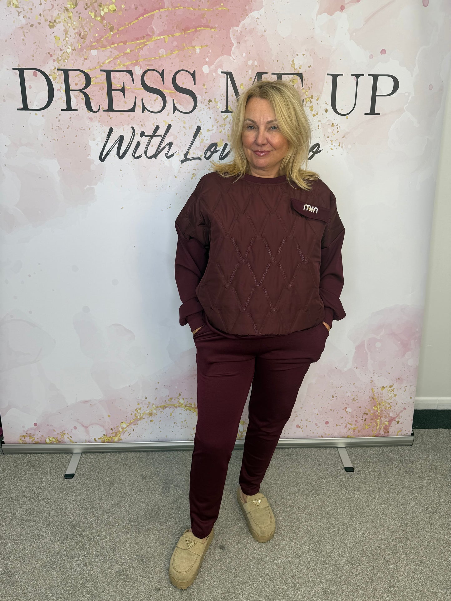 Rhea Diamanté Loungewear Burgundy