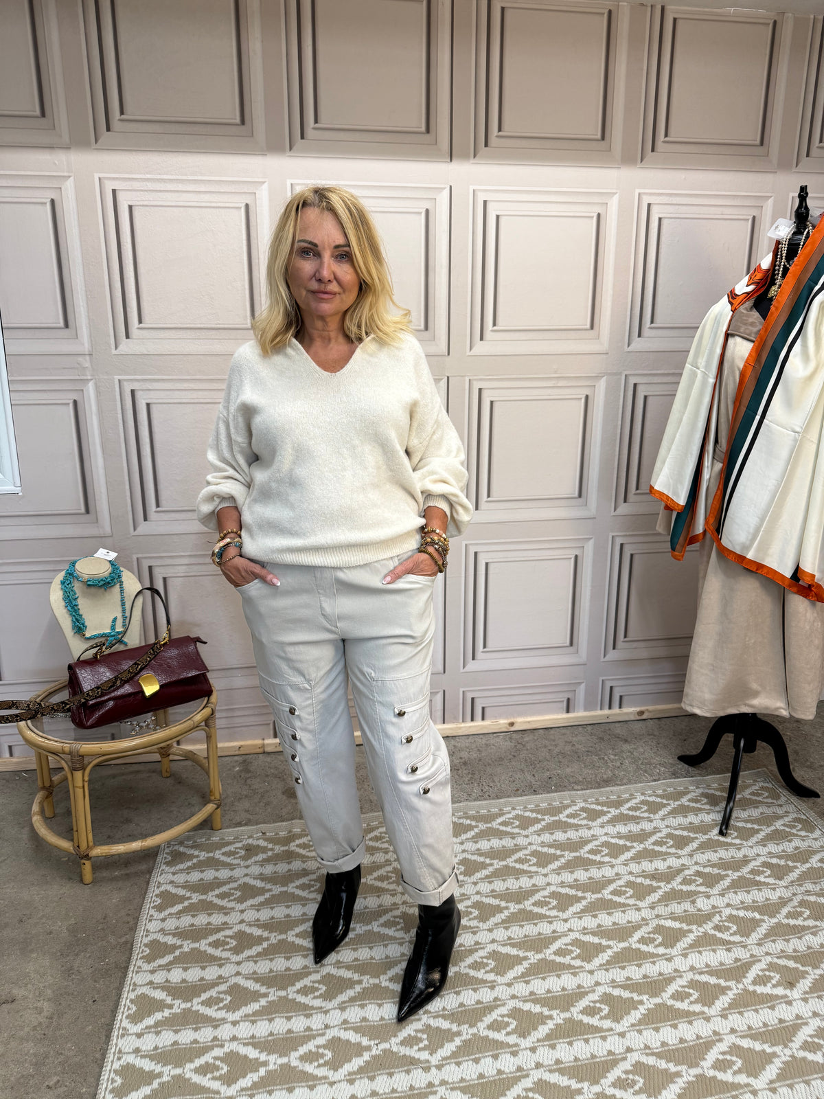 Magic Military Trousers - Cream