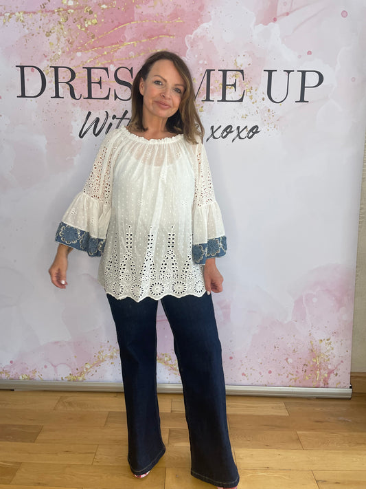 Anglaise Denim Top