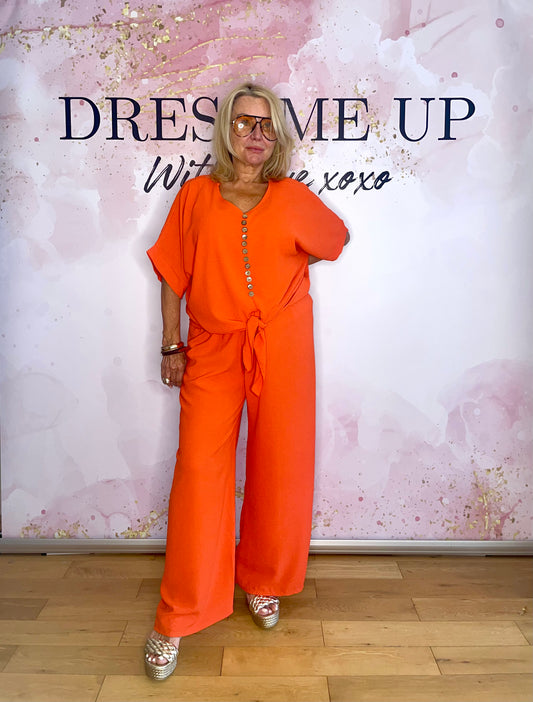 Lucy Button Down Set Coral