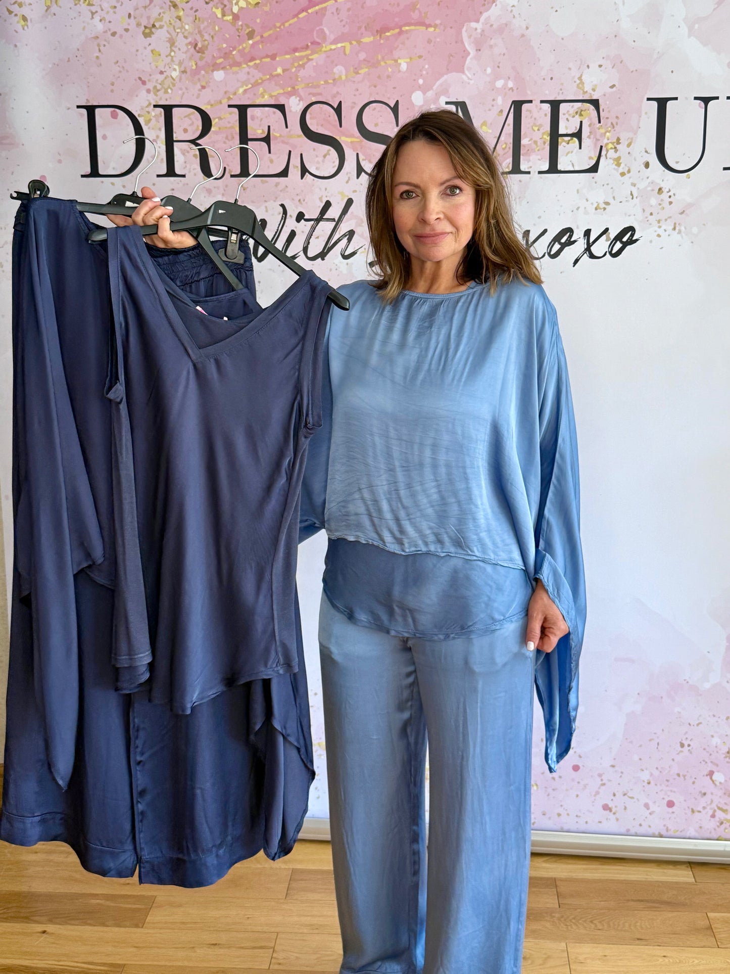 Satin Batwing Top & Trousers