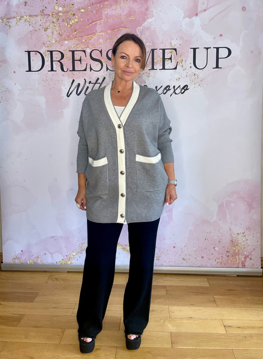 Sienna Knitted Cardigan - Grey