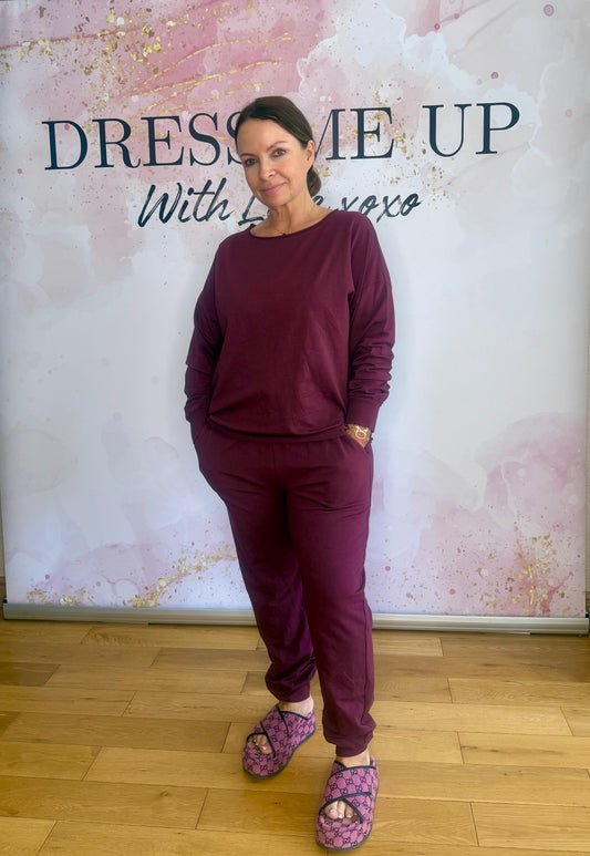 Shelly Tracksuit - Burgundy
