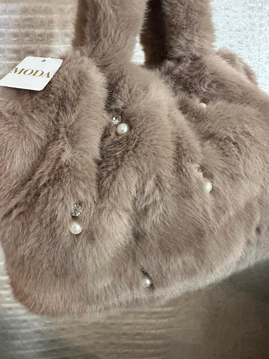 Fluffy Mini Bag - Taupe