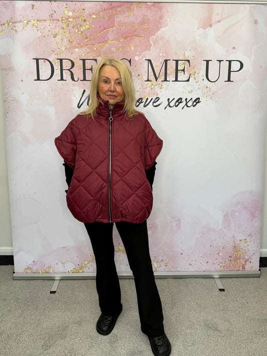 Padded Gilet Burgundy
