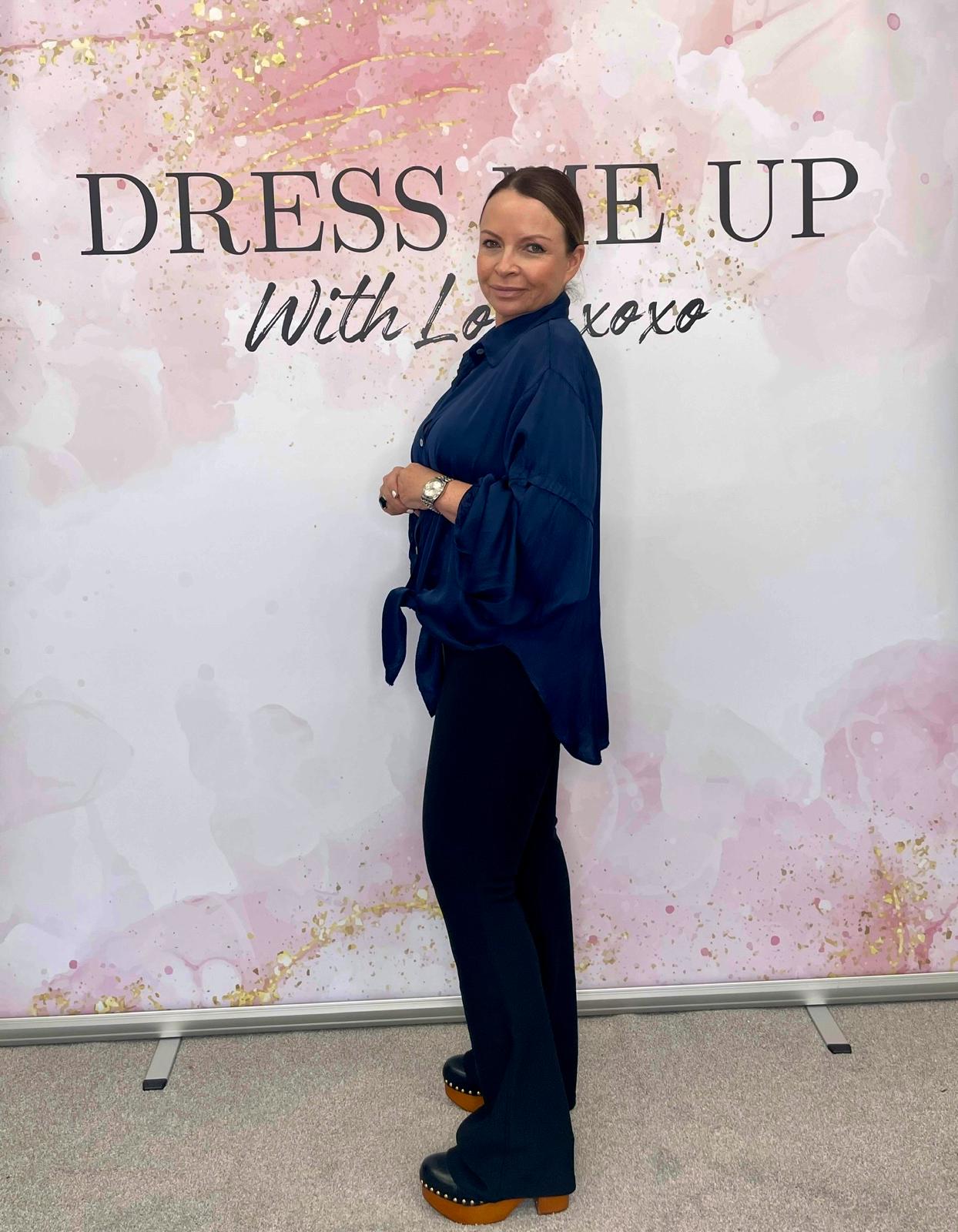 Selena Satin Blouse Navy