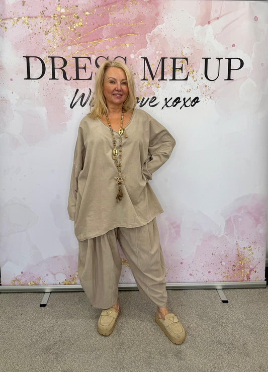 Corduroy Harem Set - Stone