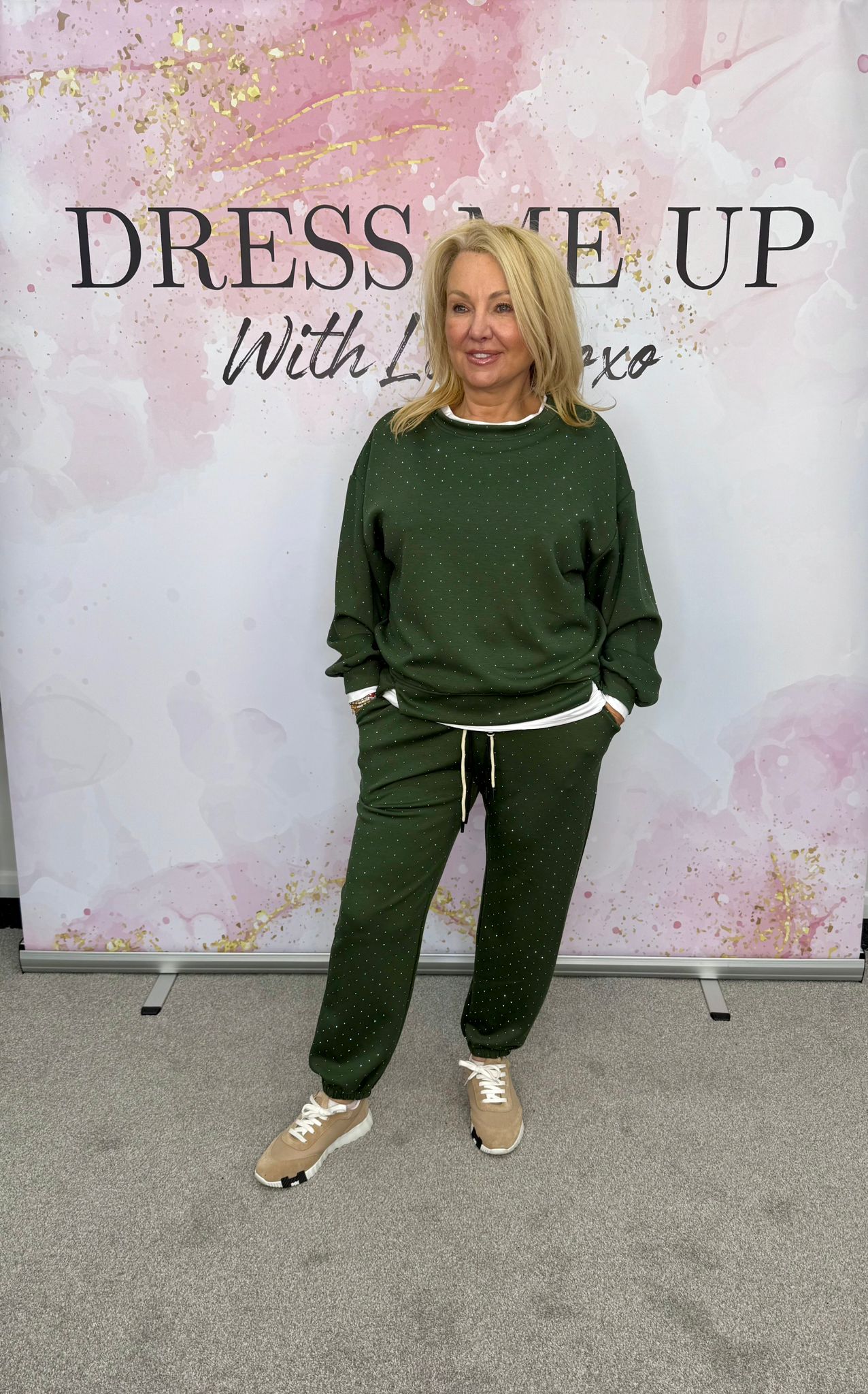 Diamanté Tracksuit - Khaki