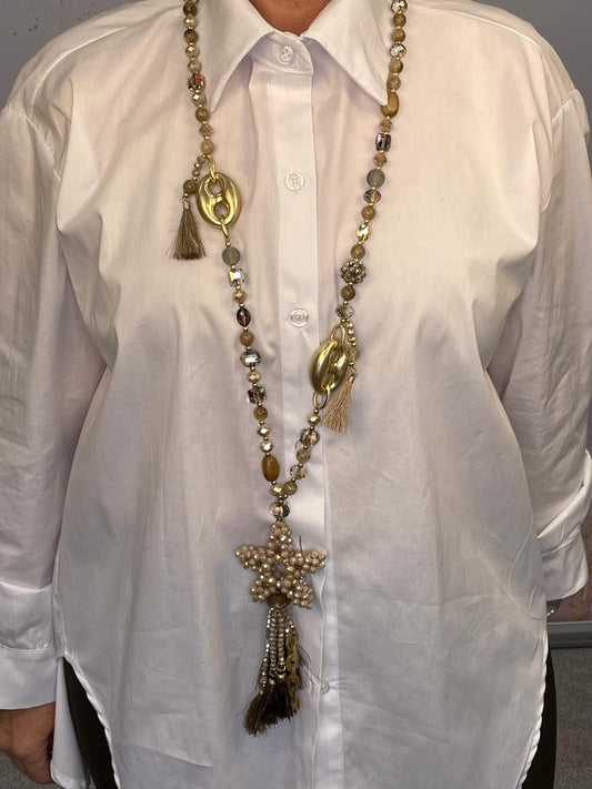 Gold Beads Star Necklace