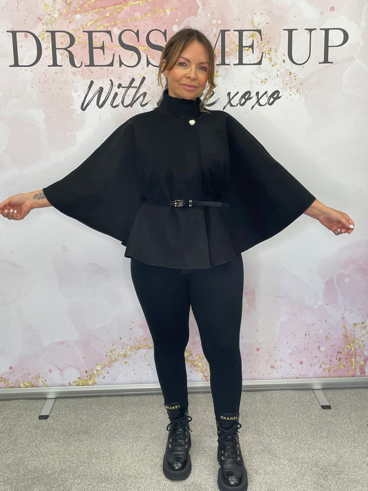 Mia Cape Coat Black