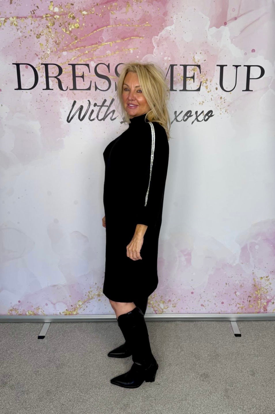 Charity Knitted Dress Black