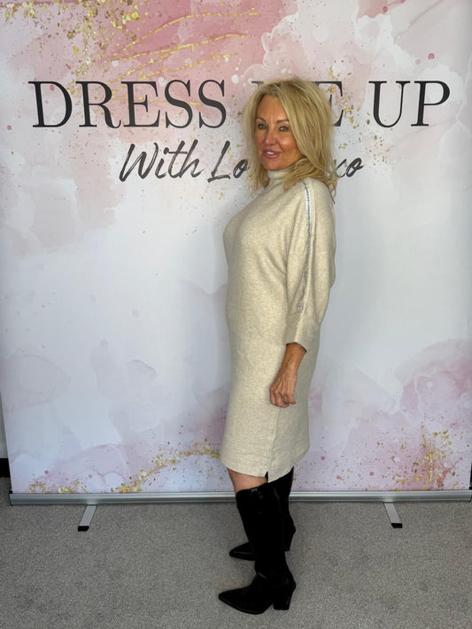 Charity Knitted Dress Cream