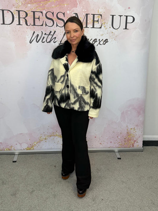Pringle Fur Jacket - Black & White