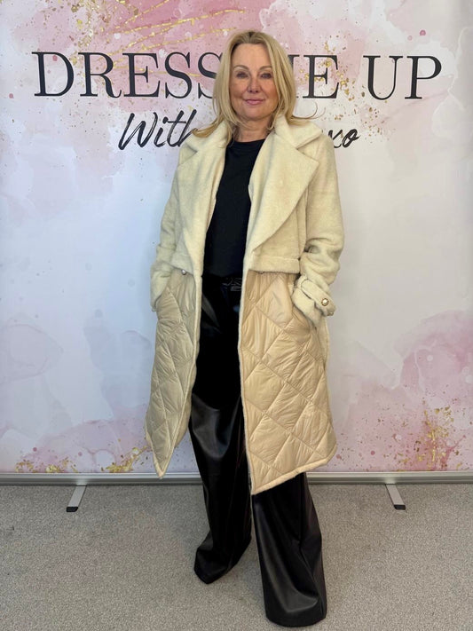 Long Padded Coat - Cream