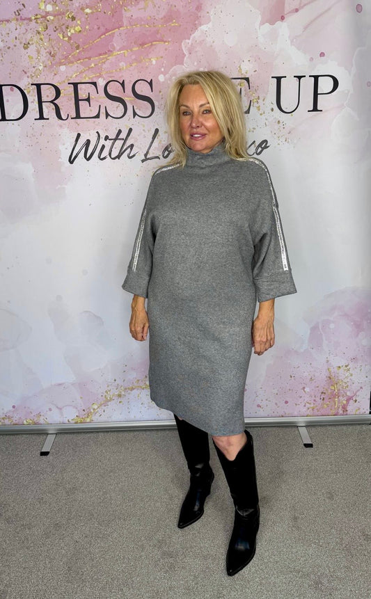 Charity Knitted Dress Grey